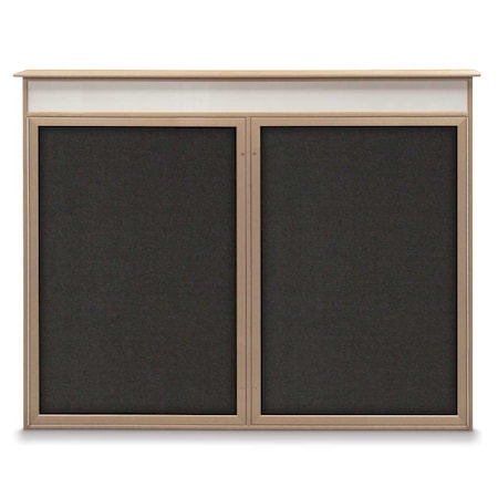 United Visual Products Single Door Enclosed Indoor Letterboard UV1124SD4824-SATIN-BURGUN